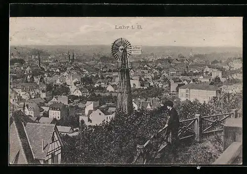 AK Lahr i. B., Ortsansicht mit Kirche