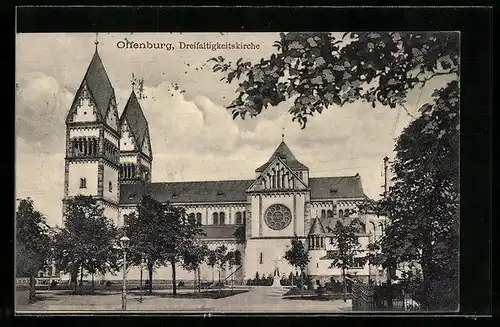 AK Offenburg, Blick zur Dreifaltigkeitskirche