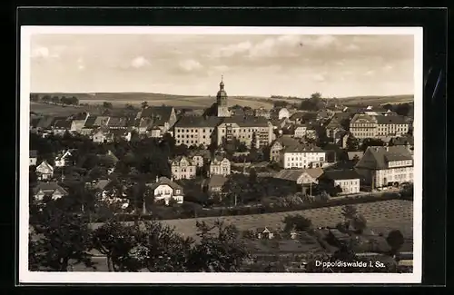 AK Dippoldiswalde / Sa., Ortsansicht aus der Vogelschau