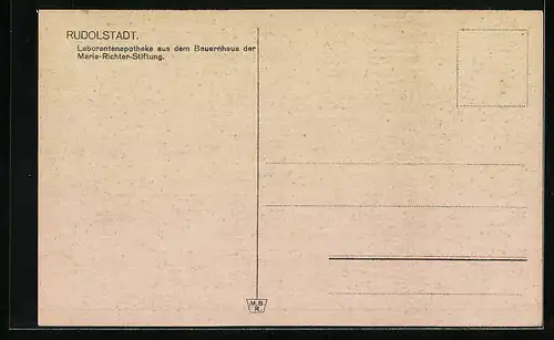 AK Rudolstadt, Laborantenapotheke aus dem Bauernhaus der Marie-Richter-Stiftung