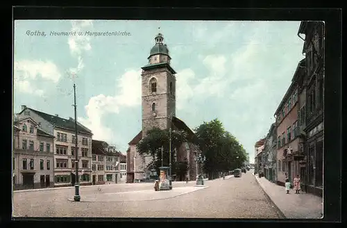 AK Gotha, Neumarkt und Margaretenkirche