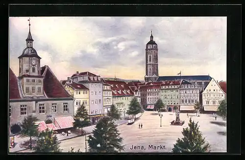 AK Jena, Markt mit Rathaus