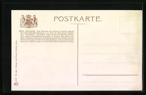 AK Jena, Markt mit Rathaus