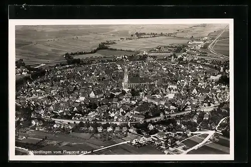 AK Nördlingen, Totalansicht vom Flugzeug aus gesehen