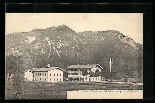 AK Neuhaus / Schliersee, Ortspartie mit Jägerkamp