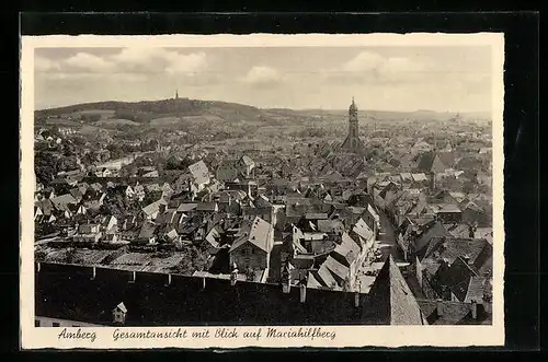 AK Amberg, Gesamtansicht mit Blick zum Mariahilfberg