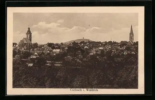 AK Corbach i. Waldeck, Ortsansicht aus der Vogelschau