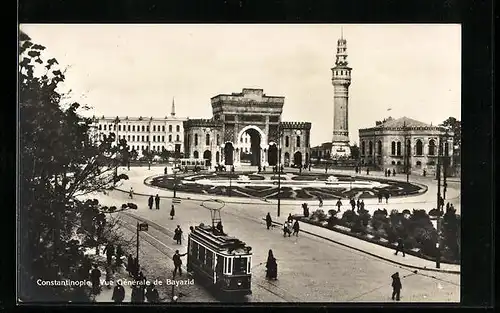 AK Constantinople, Vue Générale de Bayazid, Strassenbahn