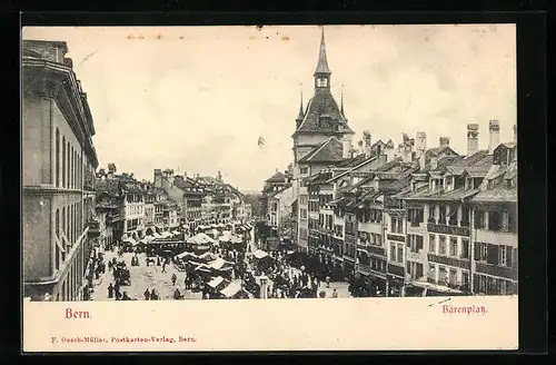 AK Bern, Strassenbahn am Bärenplatz