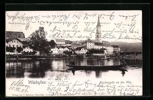 AK Vilshofen, Ortsansicht mit Blick auf die Kirche und Umgebung