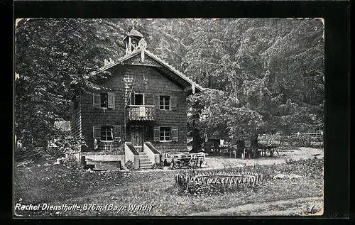 AK Rachel-Diensthütte, Ansicht mitten im Wald