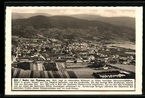 AK Bühl /Baden, Ortsansicht vom Flugzeug aus