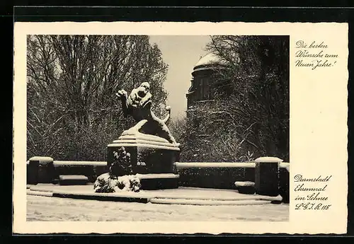 AK Darmstadt, Ehrenmal im Schnee