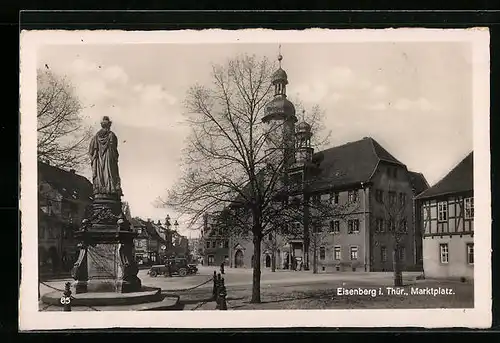 AK Eisenberg i. Thür., Marktplatz mit Blick auf die Kirche