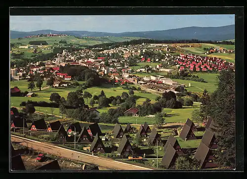 AK Freyung, Blick vom Geyersberg auf die Ortschaft