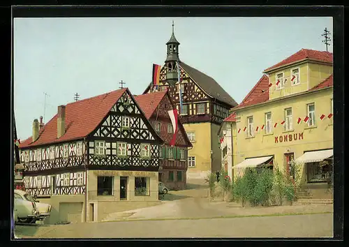 AK Burgkunstadt /Ofr., Marktplatz und Umgebung