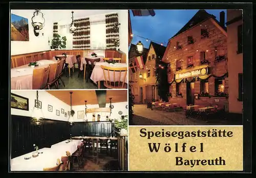 AK Bayreuth, Speisegaststätte Wölfel, Innenansicht