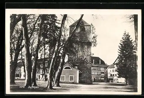 AK Zofingen, kleine Strassenpartie m. Blick auf einen Turm