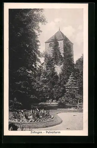 AK Zofingen, Grünanlage vor dem Pulverturm