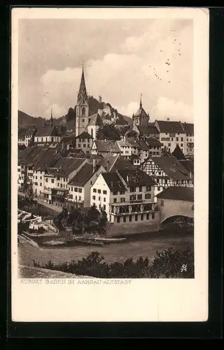 AK Baden, Blick auf die Altstadt