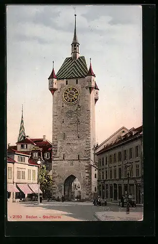 AK Baden, Blick auf den Stadtturm