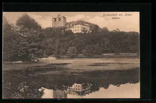 AK Ballenstedt a. Harz, Blick auf das Schloss aus der Ferne