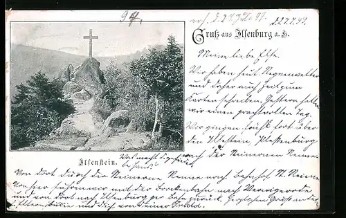 AK Ilsenburg a. H., Gipfelkreuz auf dem Ilsenstein