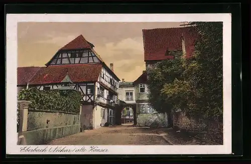 AK Eberbach (Neckar), alte Häuser
