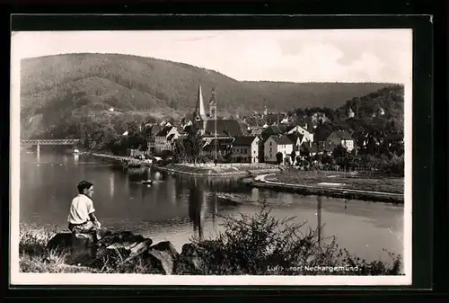 AK Neckargemünd, Ortsansicht mit Blick auf die Kirche