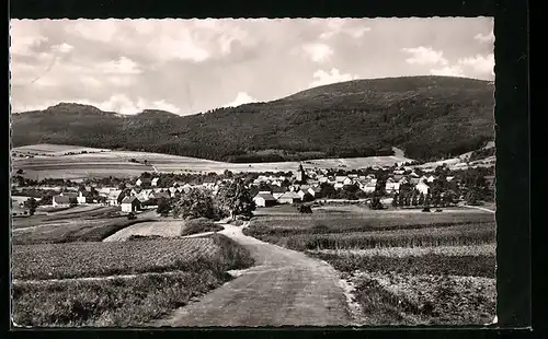 AK Frankenhain a. Meissner, Ortsansicht mit Blick auf die Kirche