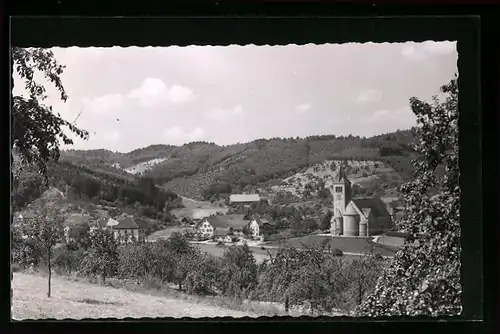 AK Ödsbach, Ortsansicht mit Blick auf die Kirche
