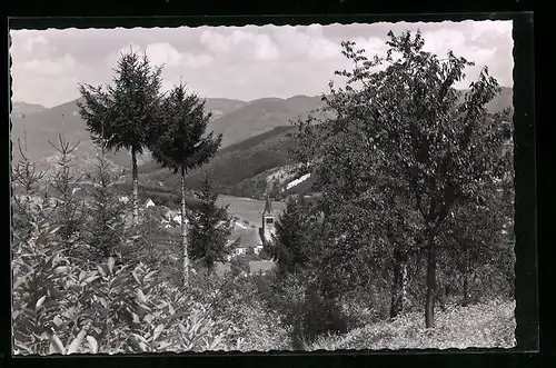 AK Ödsbach, Ortsansicht vom Waldrand aus gesehen