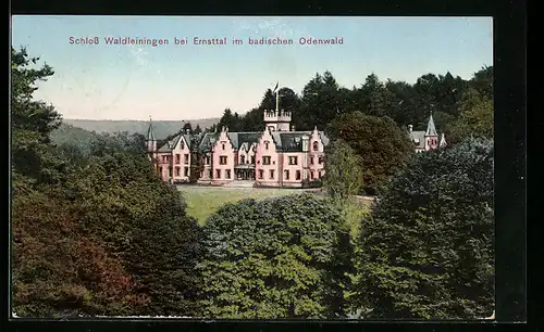 AK Ernsttal im badischen Odenwald, Schloss Waldeiningen bie Schönwetter