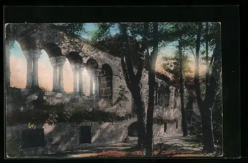 AK Gelnhausen, Barbarossaburg, innerer Teil des Palastes