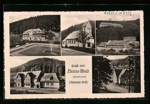 AK Brilon-Wald /Sauerland, Ansichten v. Johannes-Stift u. Kirche