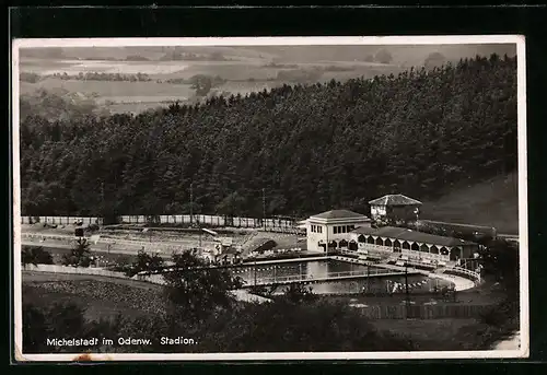AK Michelstadt i. Odenwald, Blick auf das Stadion
