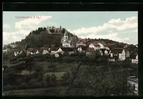 AK Lindenfels i. O., Blick auf den Ort