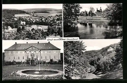 AK Alme /Sauerland, Ansichten des Ortes u. d. idyllischen Landschaft