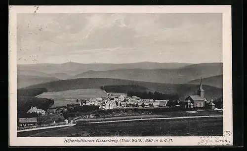 AK Masserberg (Thür. Wald), Ortsansicht aus der Ferne mit Blick auf die Kirche