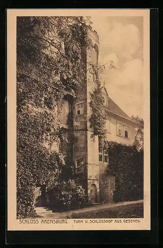 AK Arensburg, Turm u. Schlosshof aus gesehen