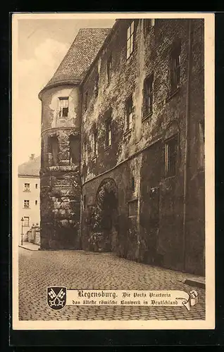 AK Regensburg, die Porta Prätoria, das älteste römische Bauwerk in Deutschland