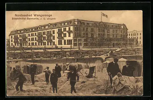 AK Wangerooge, Strandhotel Germania, J. U. Jürgens