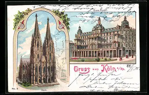 Lithographie Köln, Dom-Hotel, Dom