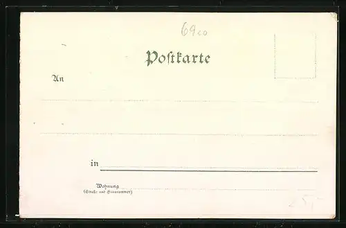 Lithographie Heidelberg, Scheffer Denkmal, Das grosse Fass, Perkeo