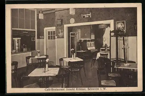 AK Schwelm i. W., Cafe u. Restaurant Arnold Krämer