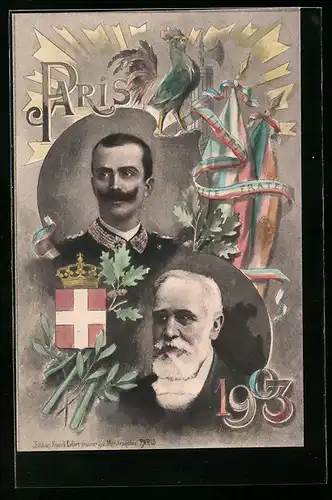 AK Paris, Vittorio Emanuele von Italien und Loubet Präsident von Frankreich 1903