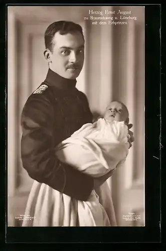 AK Ernst August Herzog von Braunschweig mit Erbprinz
