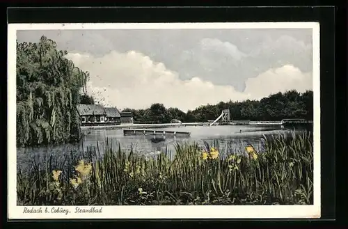 AK Rodach b. Coburg, am Strandbad im Sommer