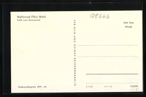 AK Waffenrod (Thür. Wald), Cafe zum Auergrund