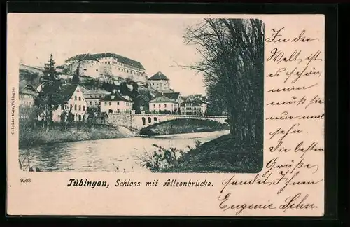 AK Tübingen, Schloss mit Alleenbrücke